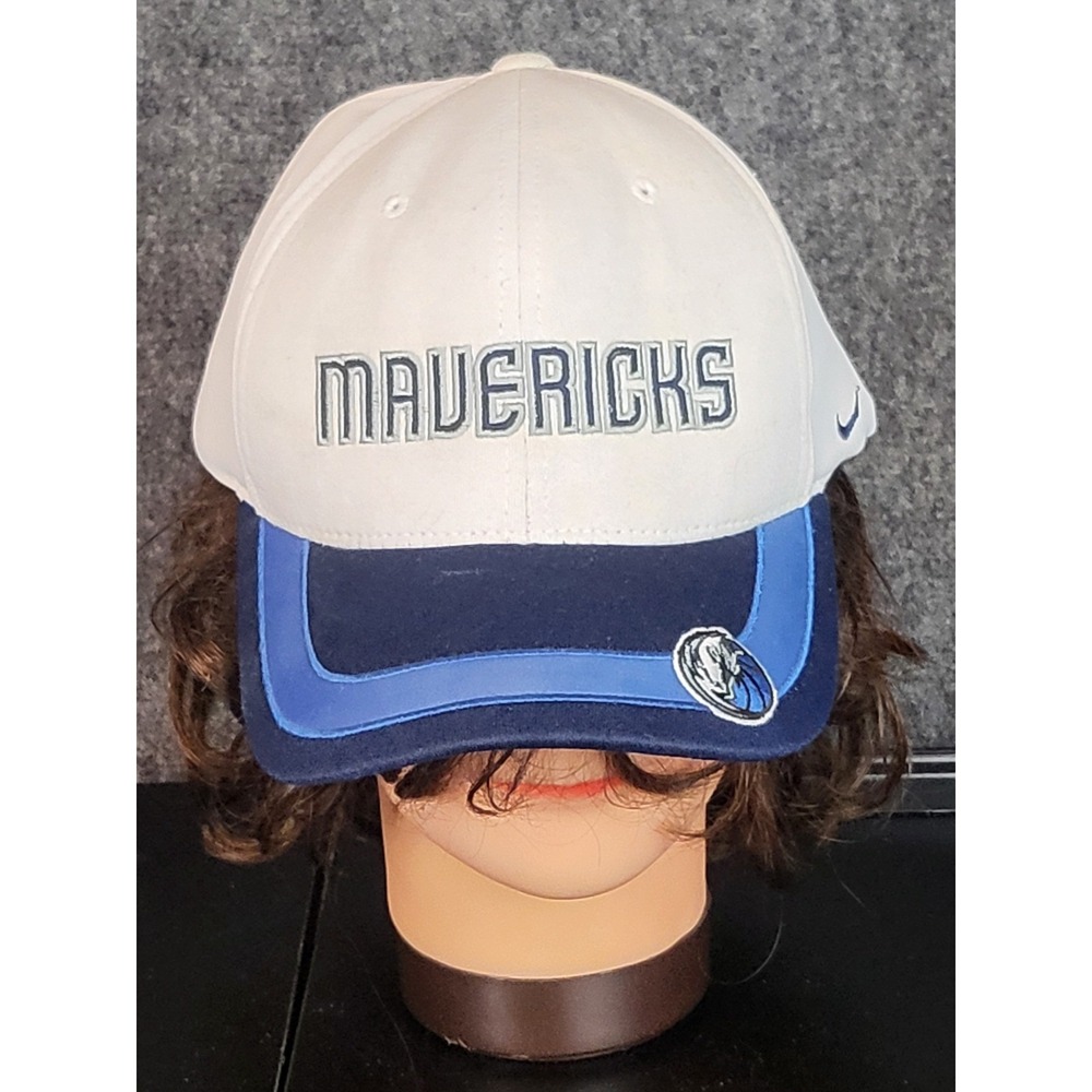 Nike Dallas Mavericks NBA Hat Cap Flex Fit White Blue‎ Basketball Sportswear